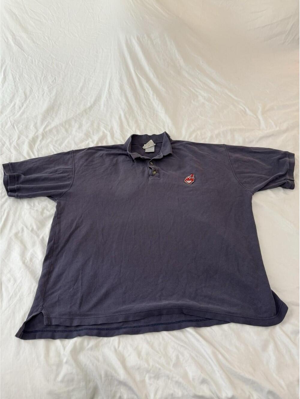 Vintage Puma Cleveland Indians Polo Shirt Men’s 2XL Blue 183
